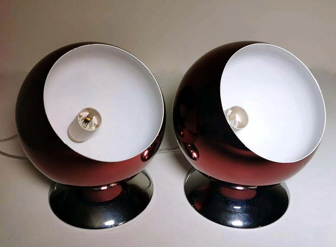 Pair of Space Age table lamps attributed to Gepo, 1970s 3