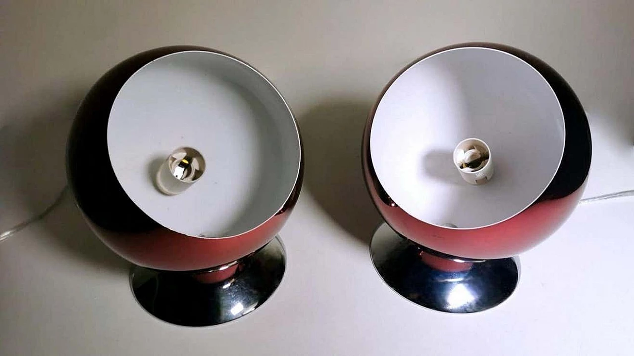 Pair of Space Age table lamps attributed to Gepo, 1970s 6