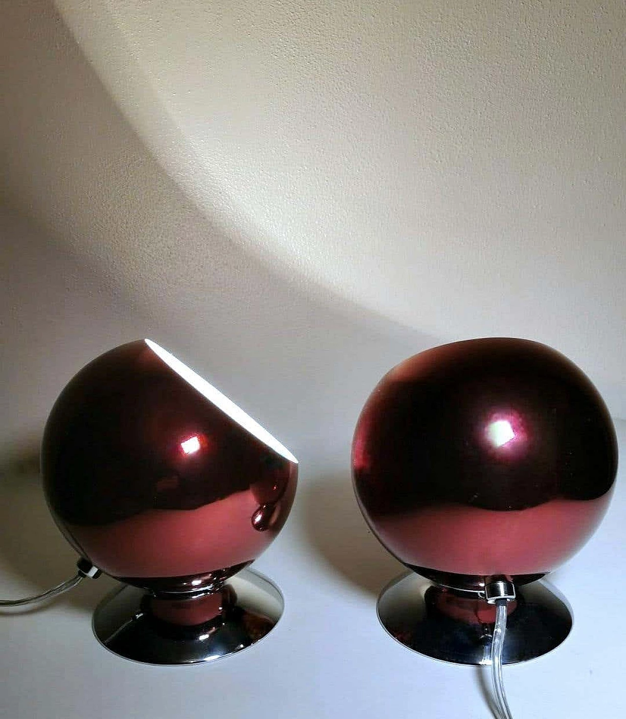 Pair of Space Age table lamps attributed to Gepo, 1970s 11