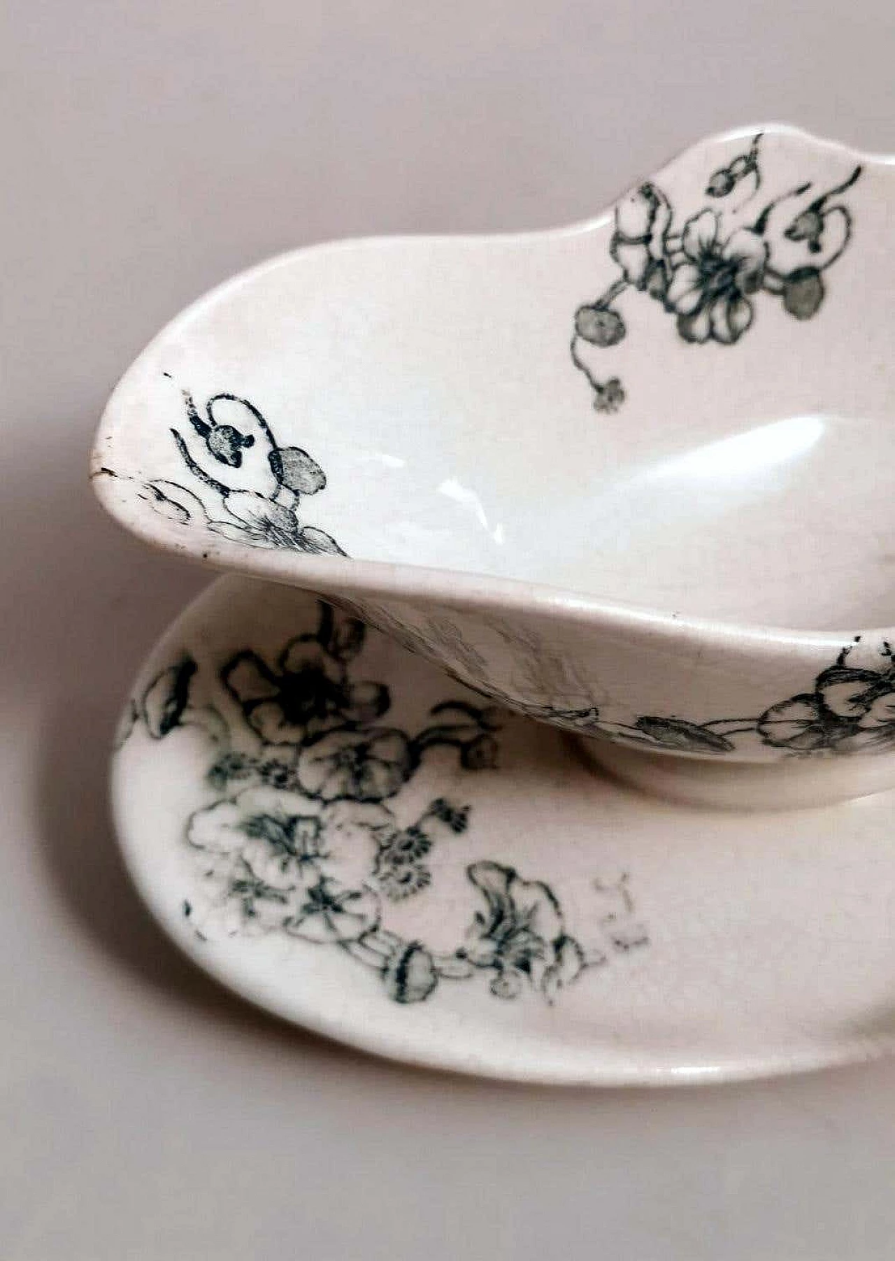 Capucine majolica gravy boat by Bertrand Leon Bordeaux, 1950s 9