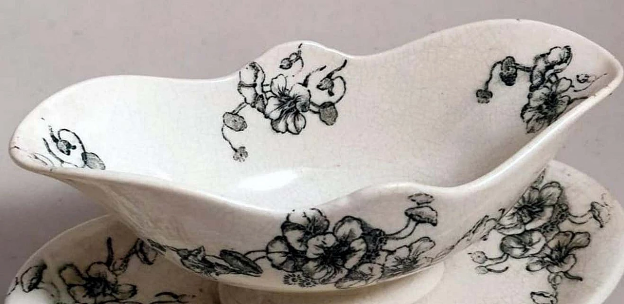 Capucine majolica gravy boat by Bertrand Leon Bordeaux, 1950s 11