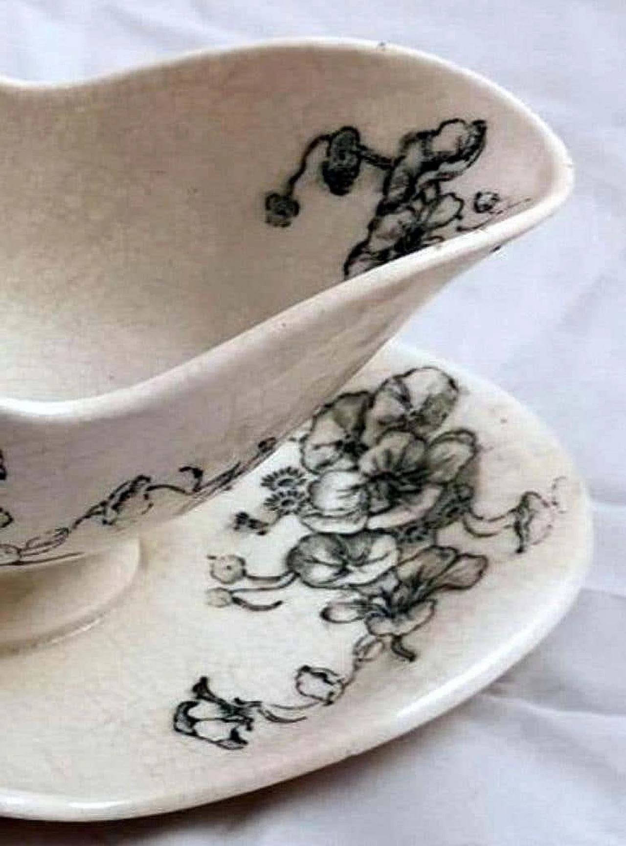 Capucine majolica gravy boat by Bertrand Leon Bordeaux, 1950s 12