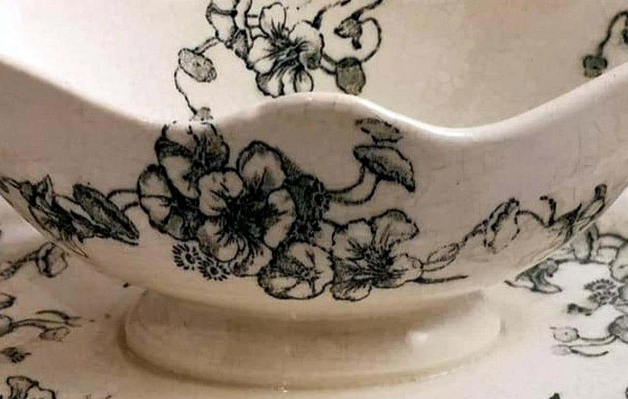 Capucine majolica gravy boat by Bertrand Leon Bordeaux, 1950s 13