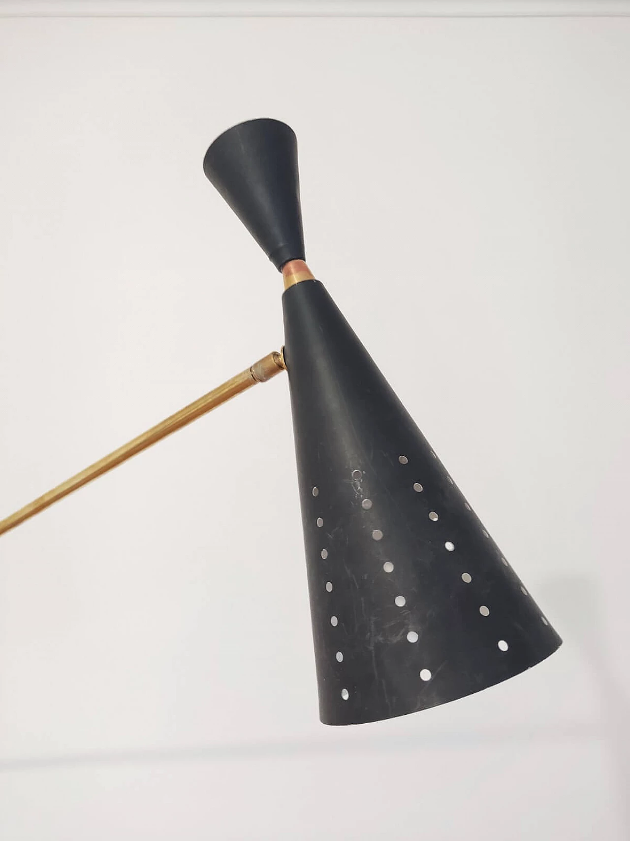 Diabolo floor lamp in brass and metal, 1950s 3