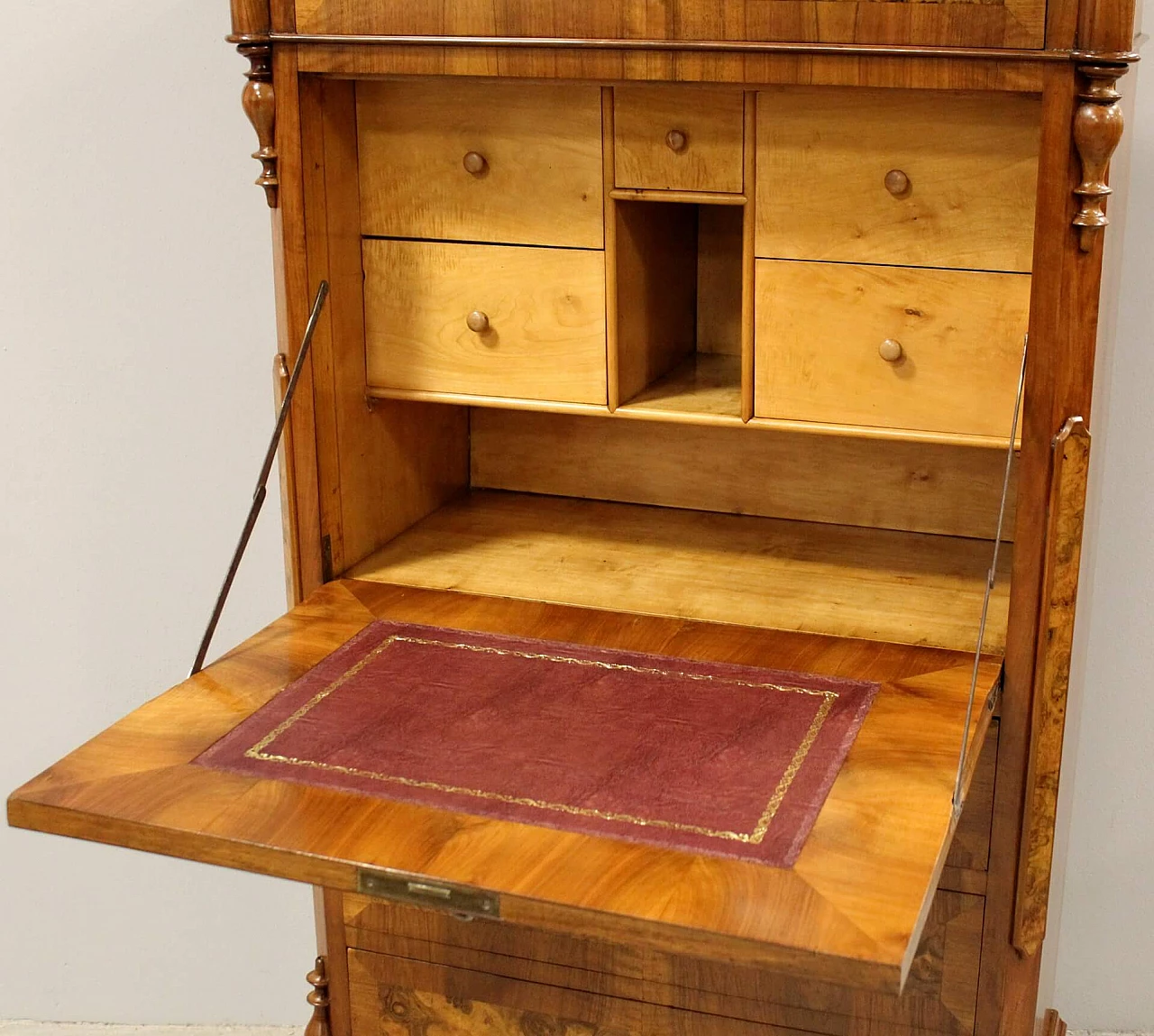 Louis Philippe secretaire in walnut, mid-19th century 2