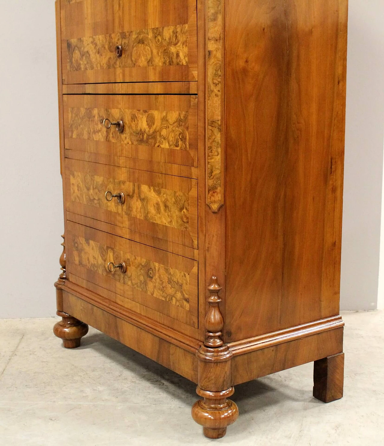 Louis Philippe secretaire in walnut, mid-19th century 3