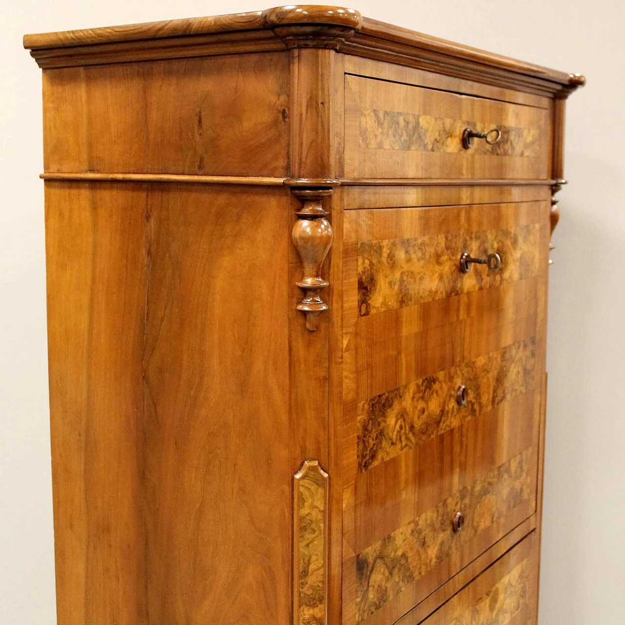 Louis Philippe secretaire in walnut, mid-19th century 7