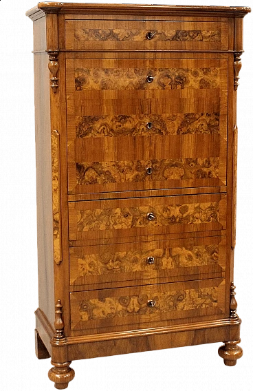 Secretaire Luigi Filippo in noce, metà '800