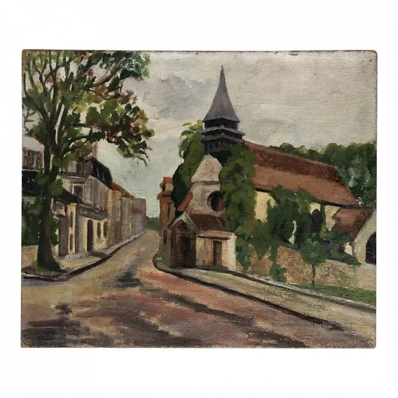 Painting depicting a French landscape scene, oil on canvas, late 19th century 5