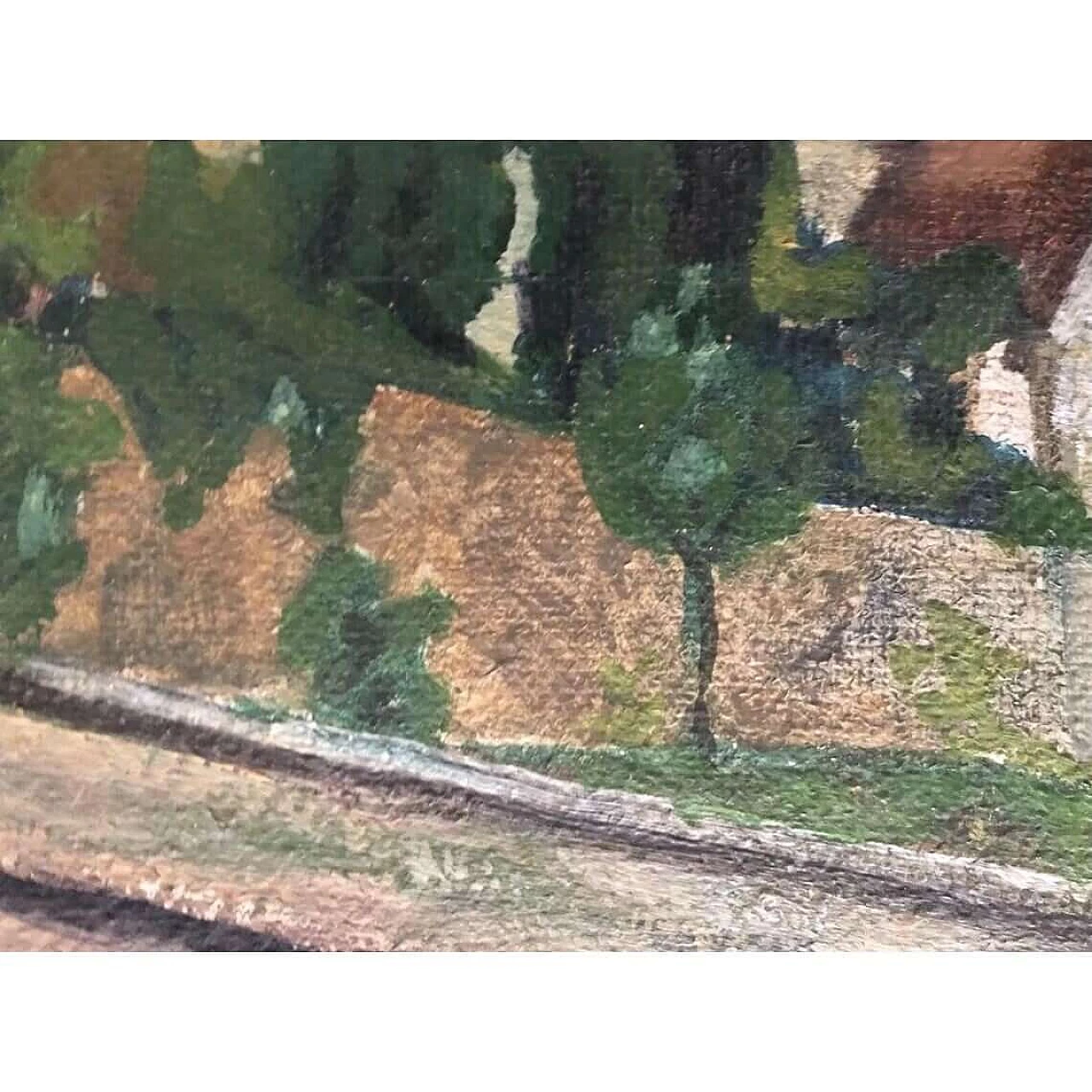 Painting depicting a French landscape scene, oil on canvas, late 19th century 7