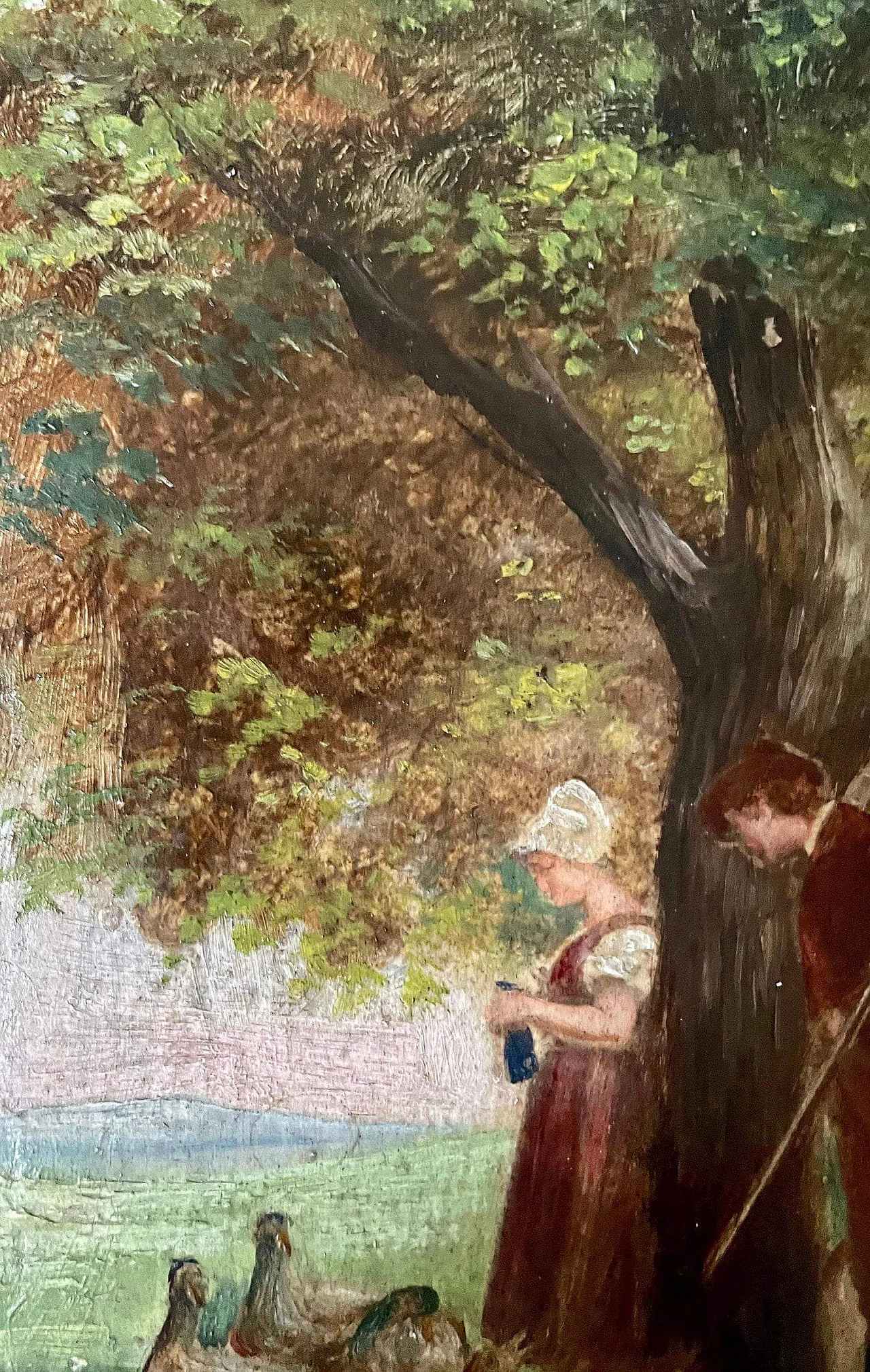 Cacciatore e fanciulla, dipinto a olio su tavoletta, metà '800 12