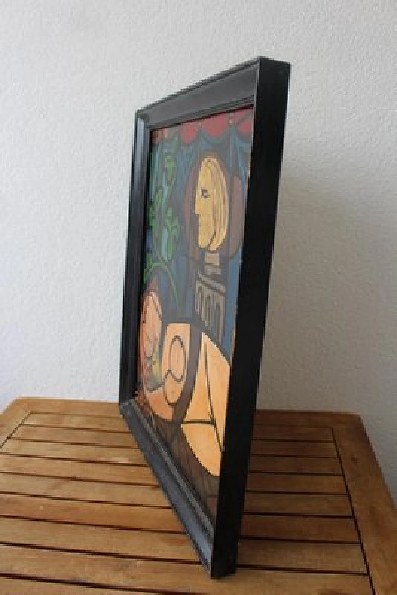 Composizione cubista con figure erotiche nello stile di Picasso, olio su tavola, anni '70 2