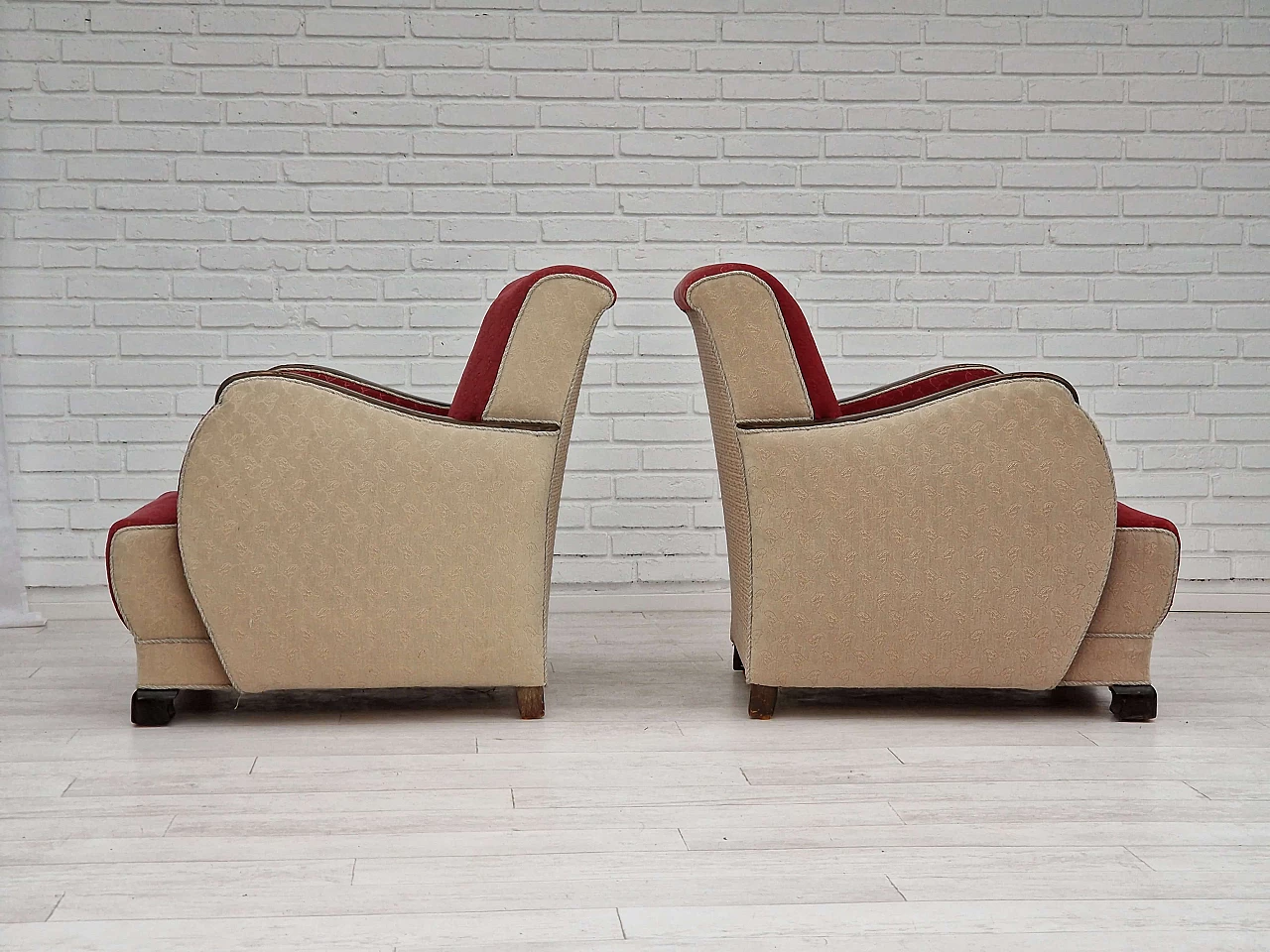 Pair of Scandinavian Art Deco armchairs, 1950s 4