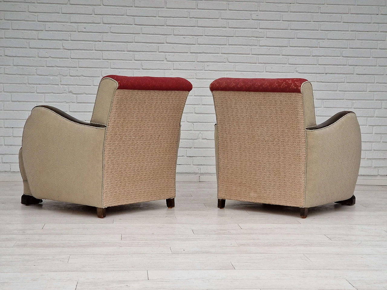 Pair of Scandinavian Art Deco armchairs, 1950s 9