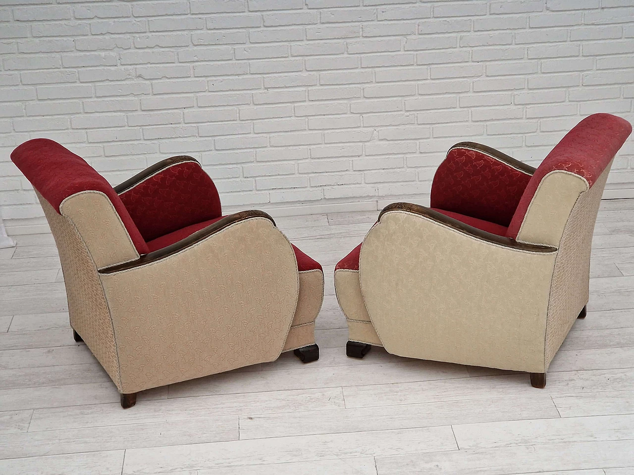 Pair of Scandinavian Art Deco armchairs, 1950s 11