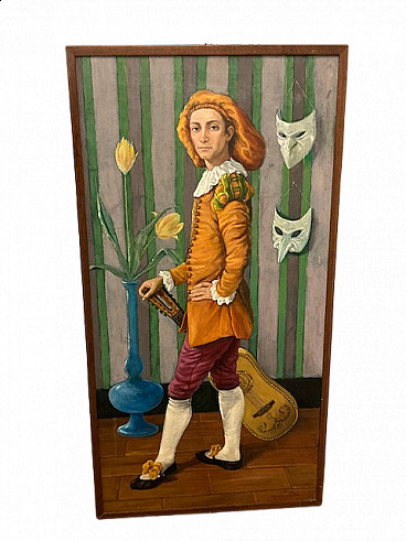 L. Palermo, Homage to Watteau, oil painting on canvas, 1981