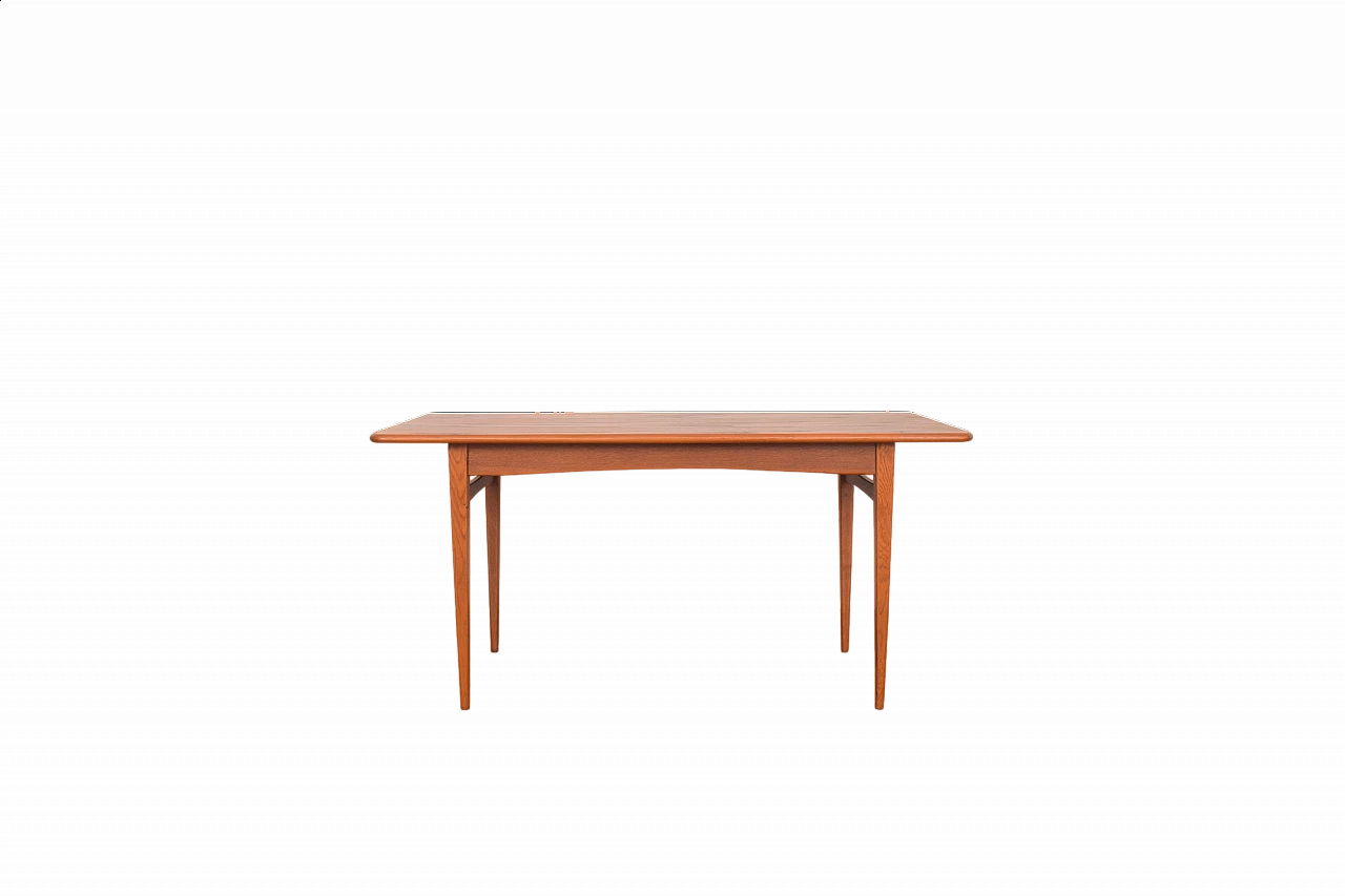 Danish coffee table with solid ash legs and teak top, 1960s 8