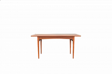 Tavolino danese con gambe in frassino massiccio e piano in teak, anni '60