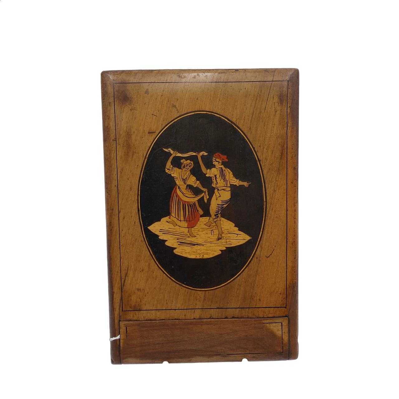 Olive wood travel mirror, early 20th century 4