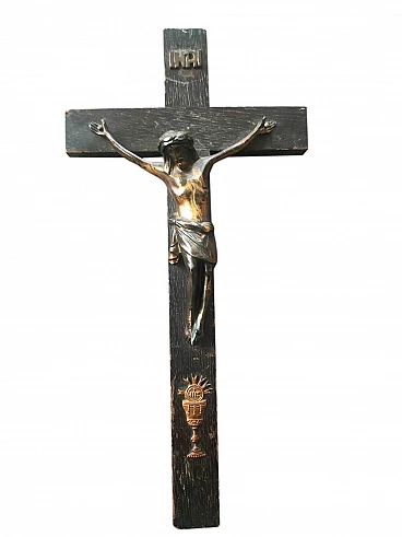 Wood and metal crucifix, 19th century