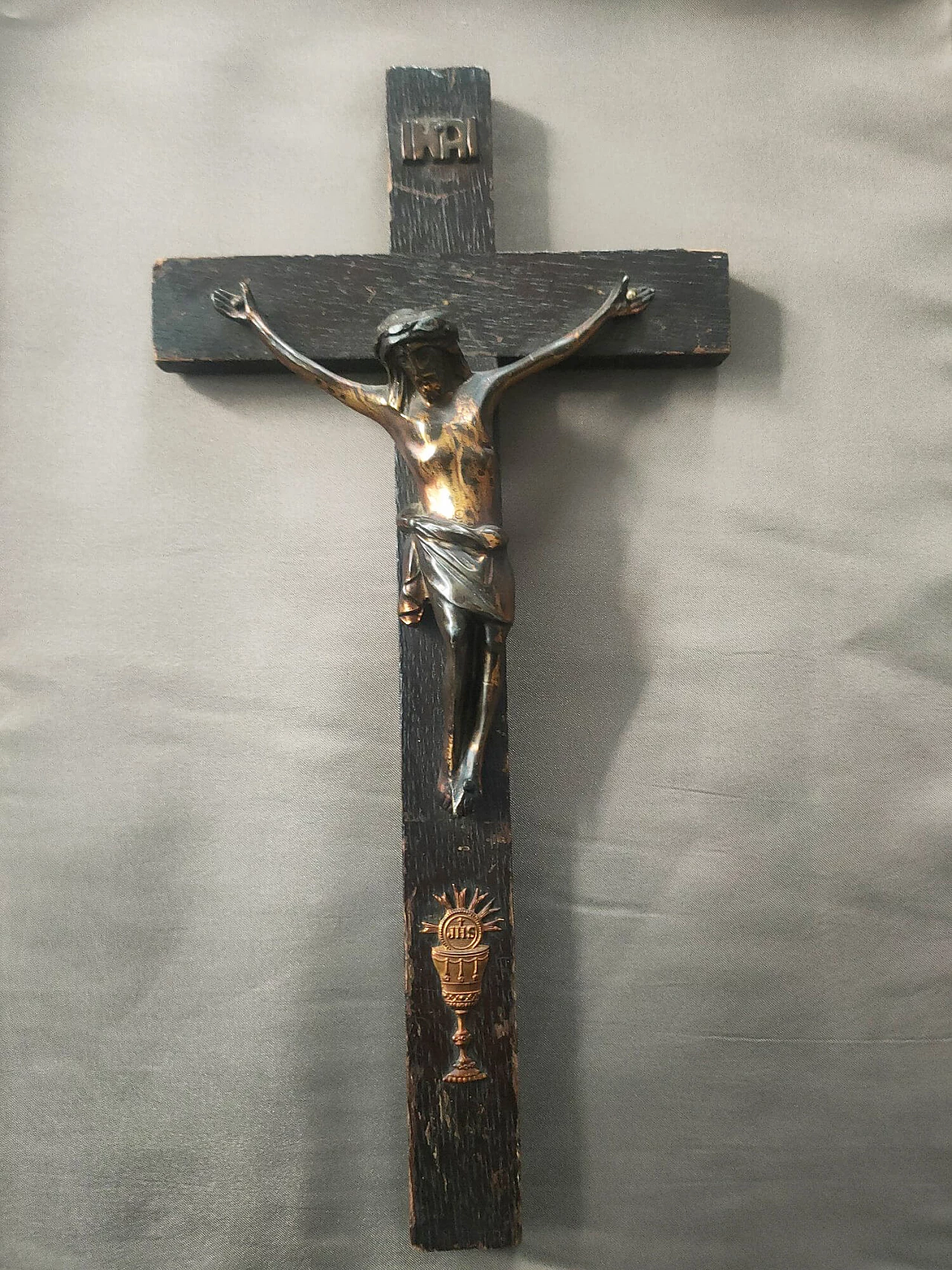 Wood and metal crucifix, 19th century 2