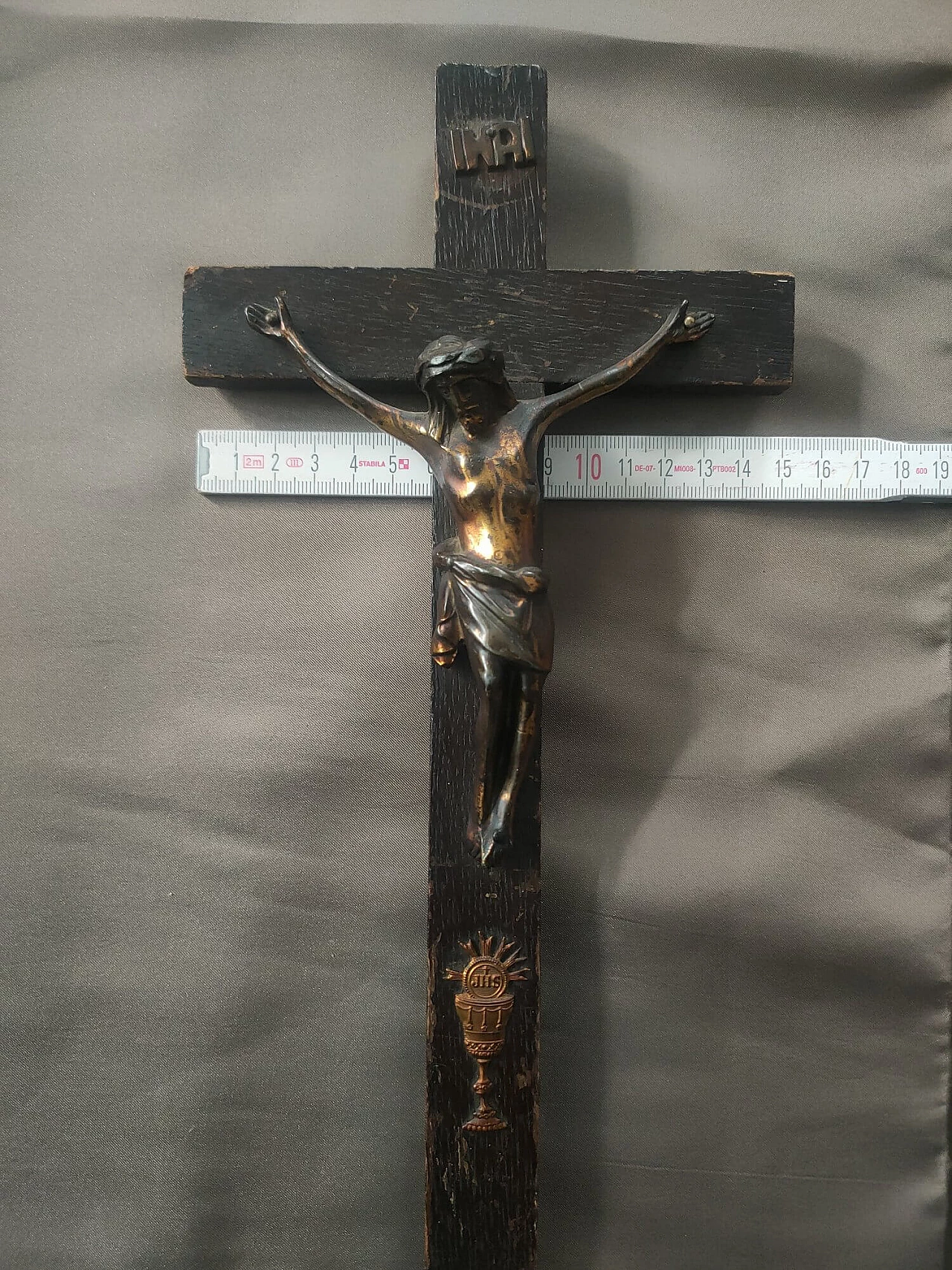 Wood and metal crucifix, 19th century 3