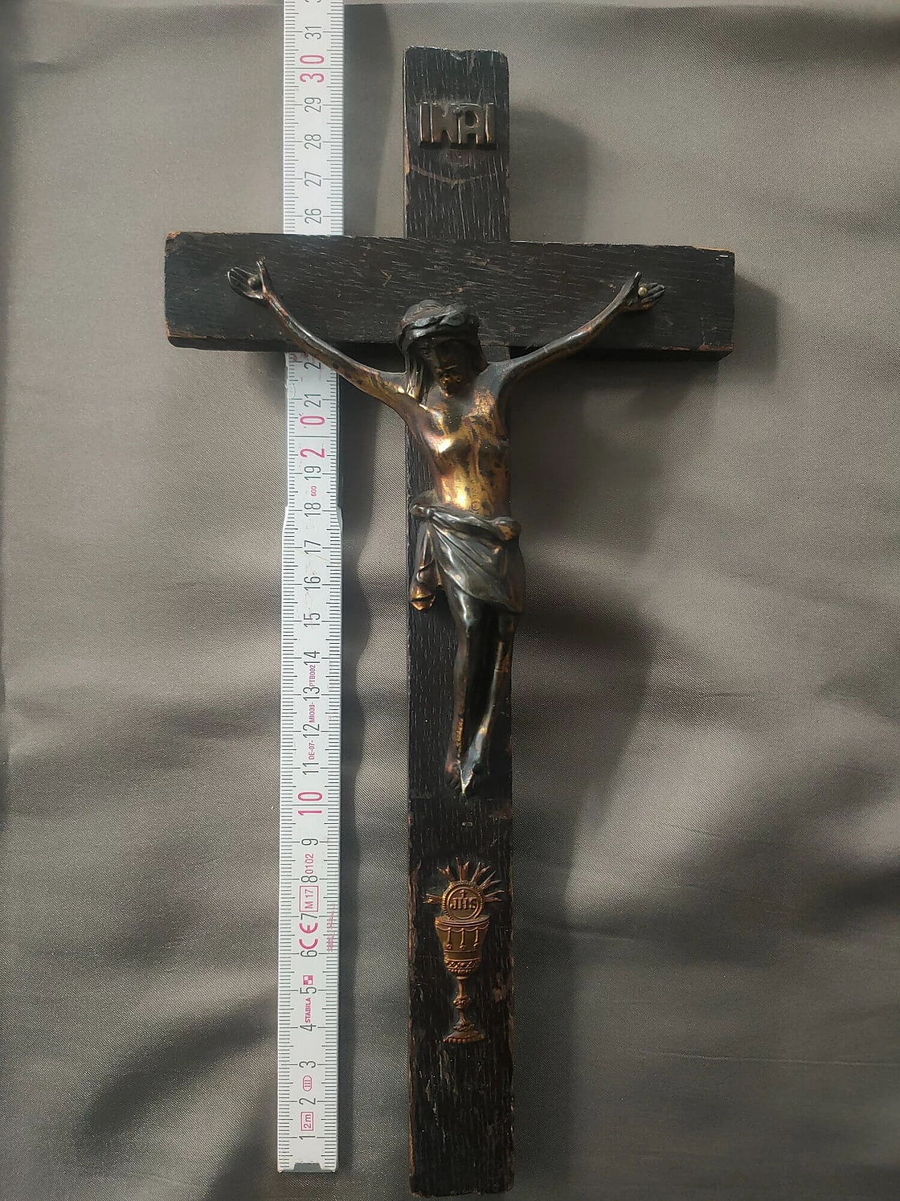 Wood and metal crucifix, 19th century 4