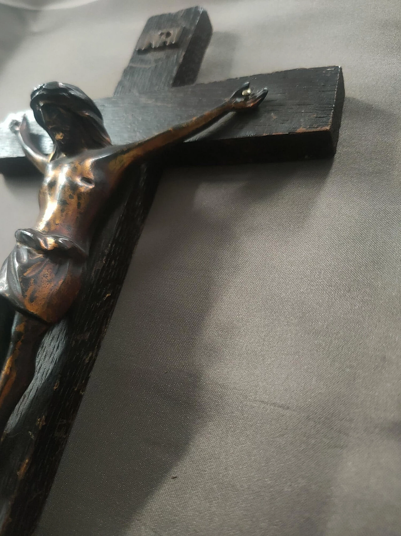 Wood and metal crucifix, 19th century 6