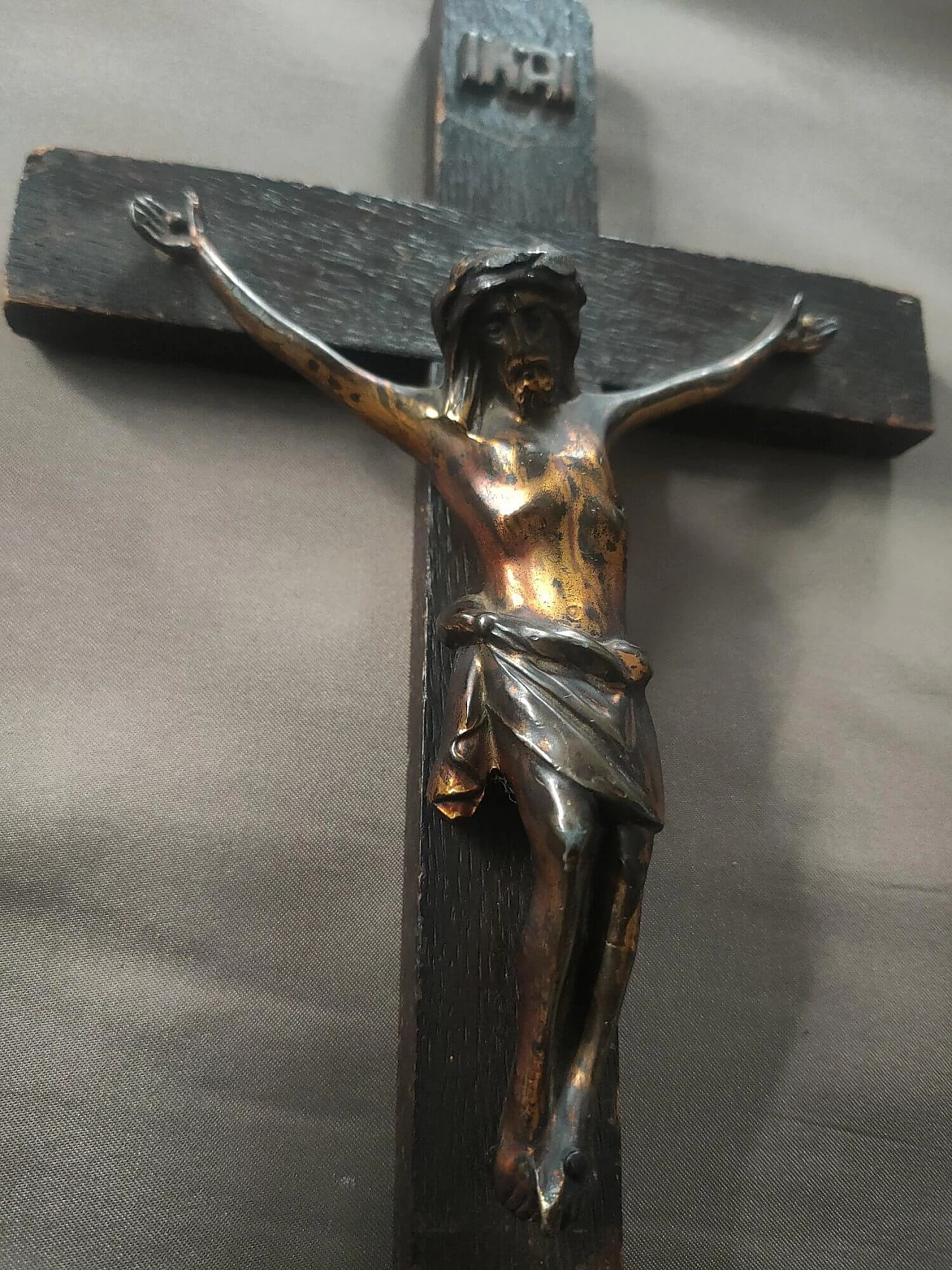 Wood and metal crucifix, 19th century 10
