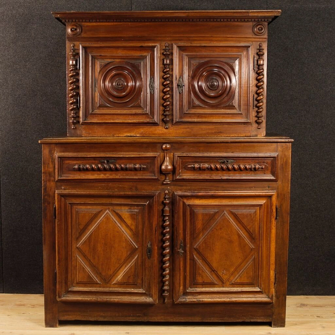 Credenza francese stile Luigi XIII in noce, '700 3