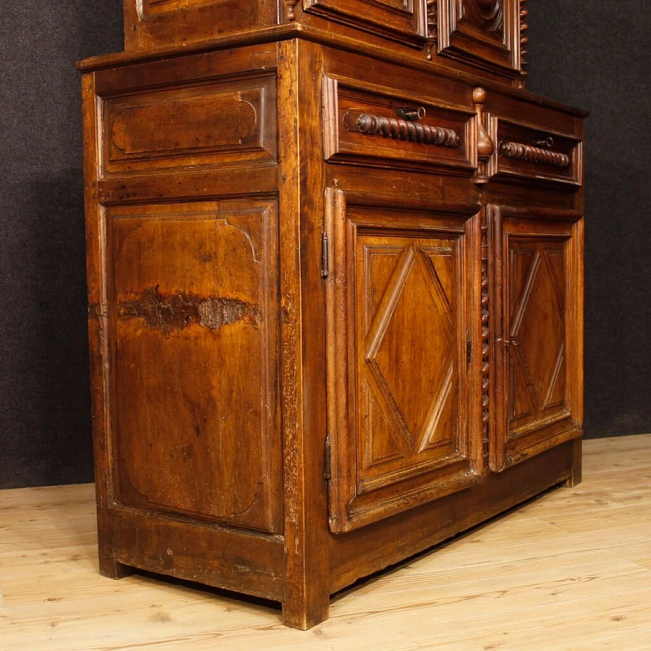 Credenza francese stile Luigi XIII in noce, '700 4