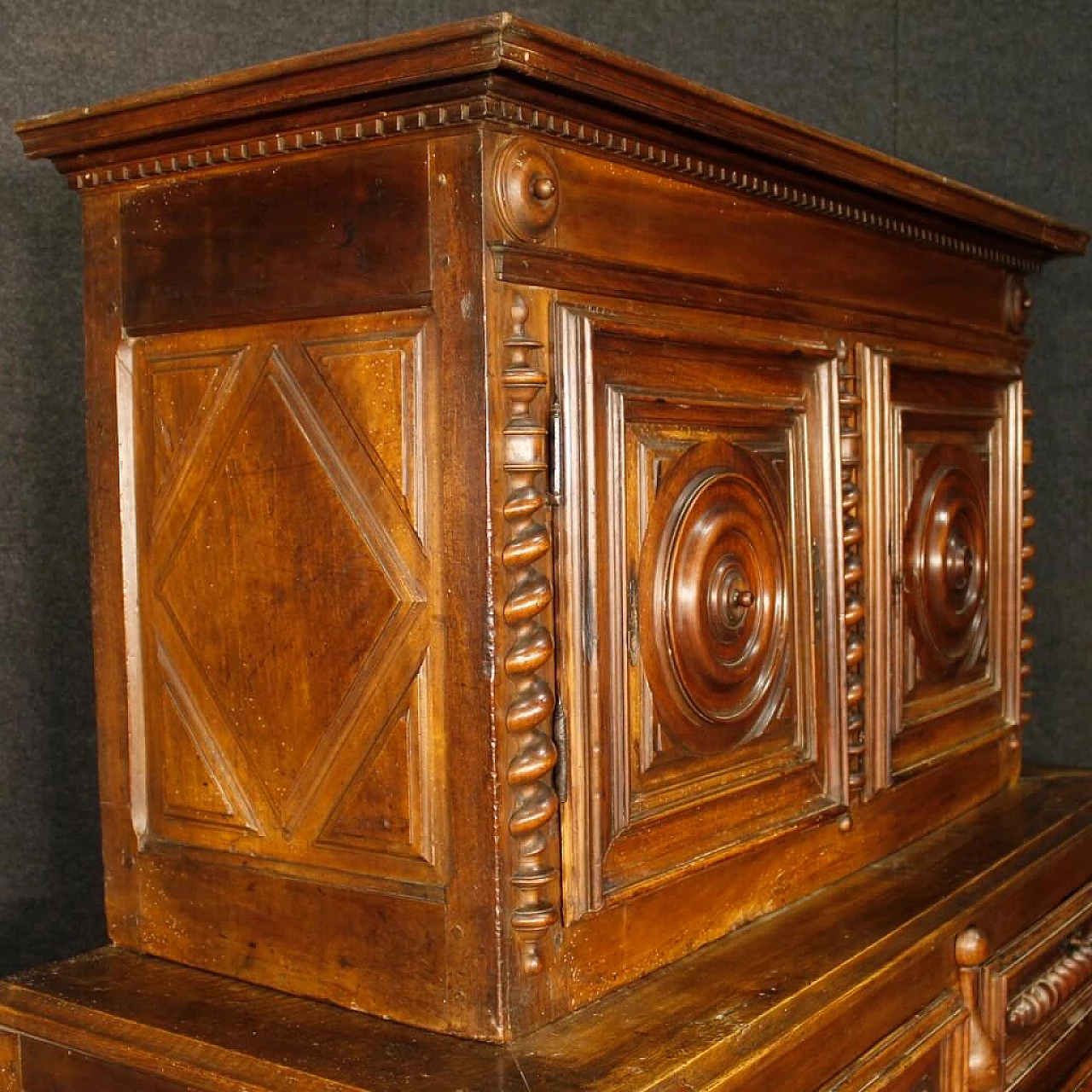 Credenza francese stile Luigi XIII in noce, '700 7