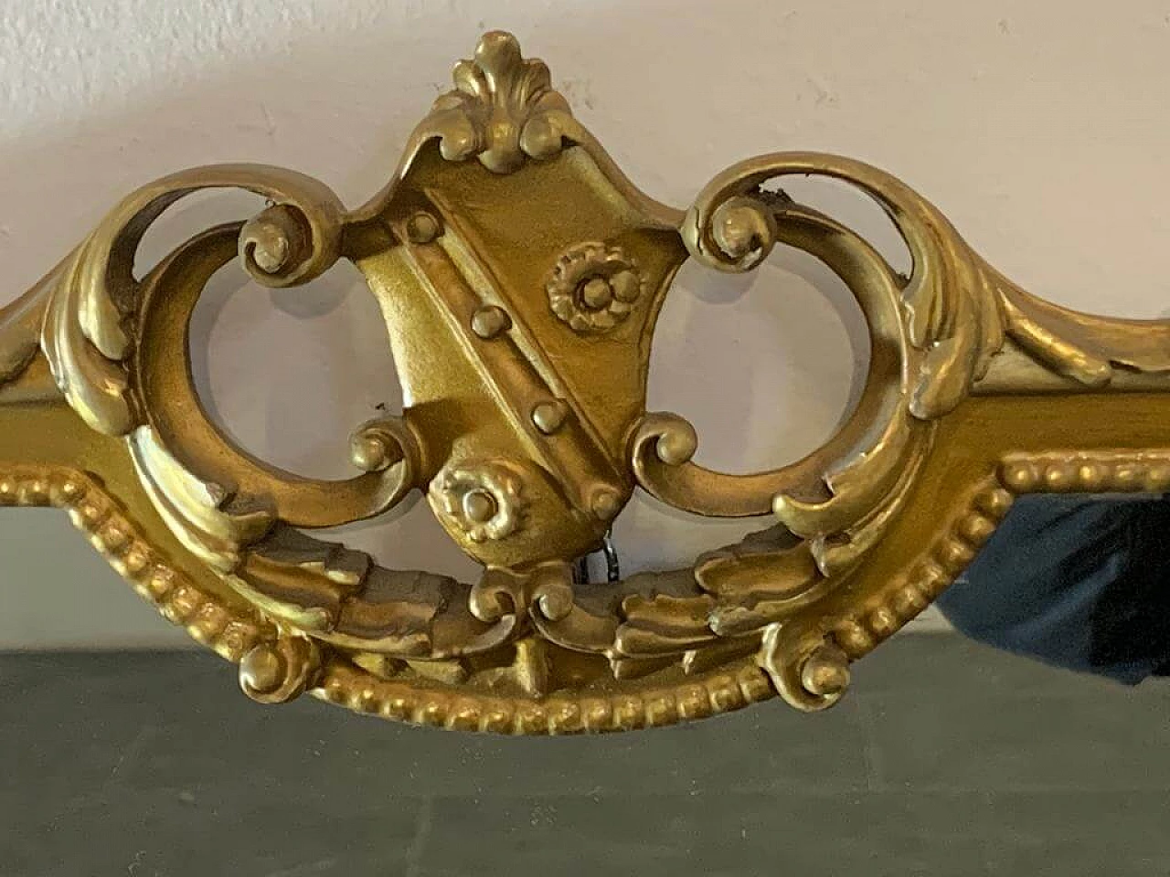 Specchio in metallo dorato, anni '50 6