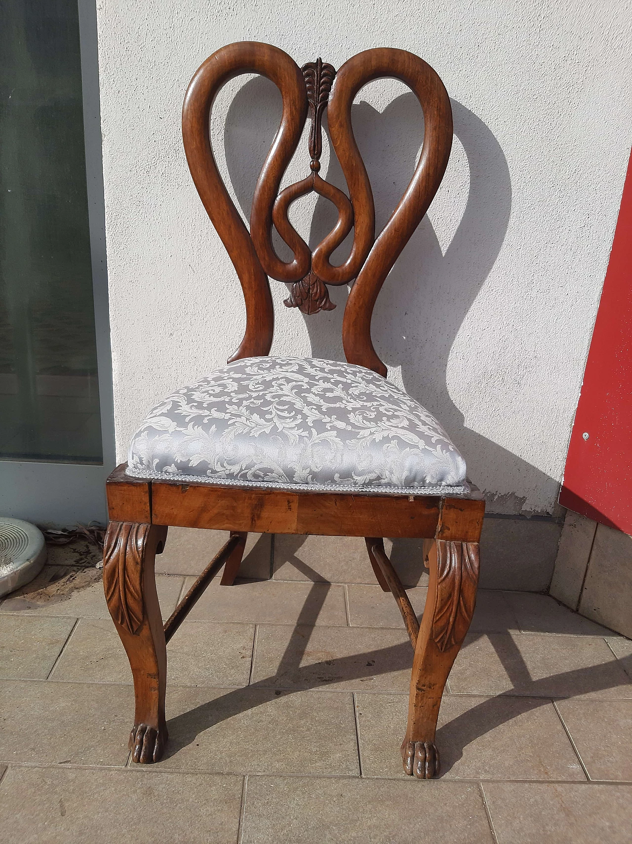 Rosewood chair with padded seat, 19th century 7