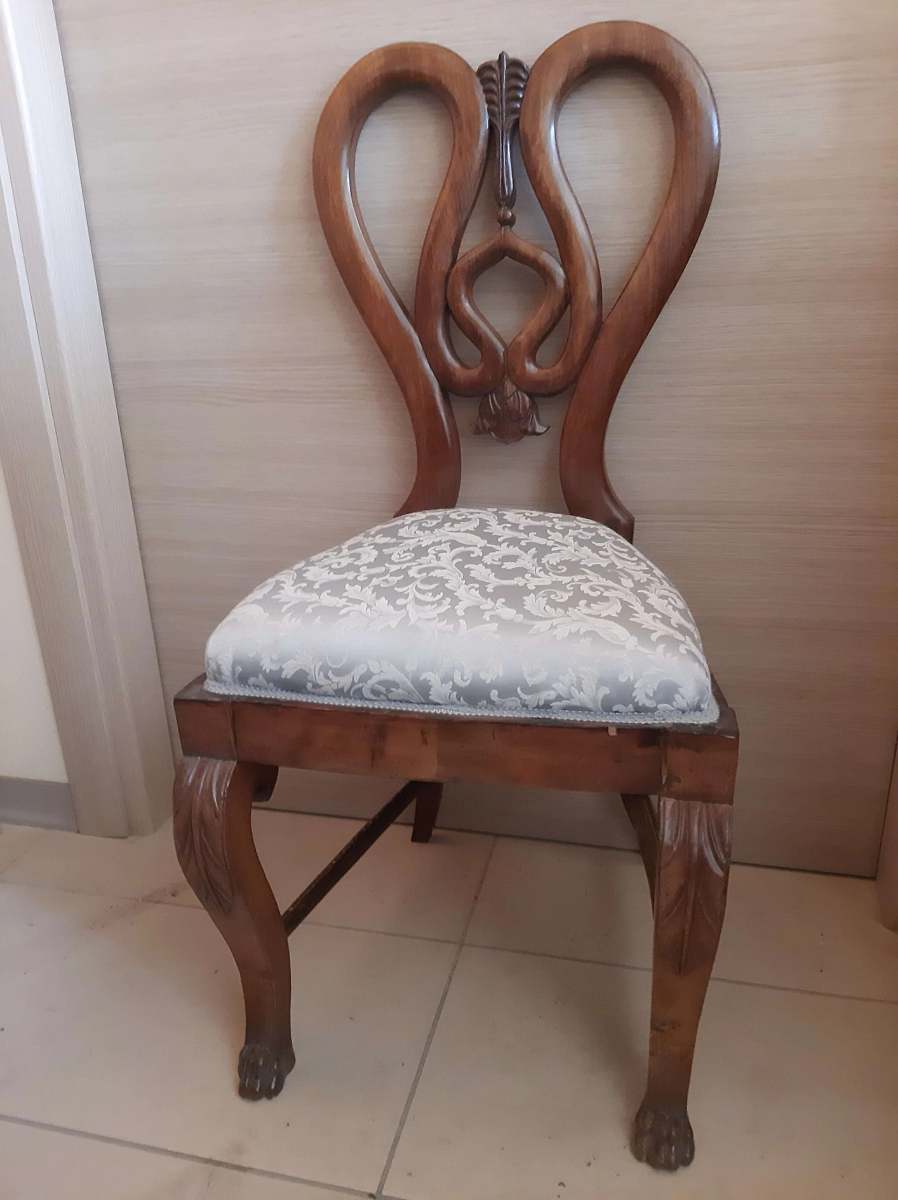 Rosewood chair with padded seat, 19th century 8