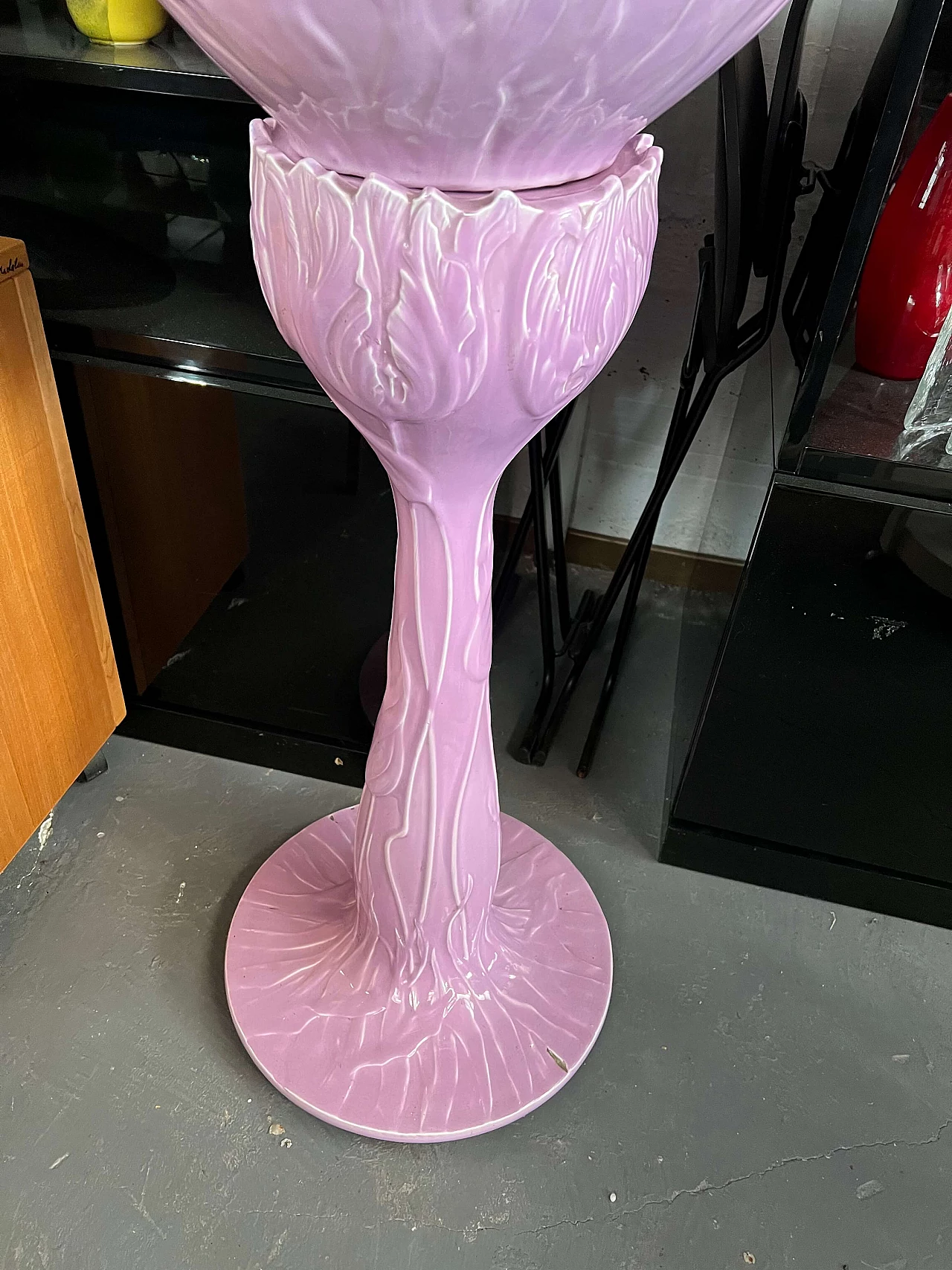 Art Nouveau pink ceramic planter, 1930s 5