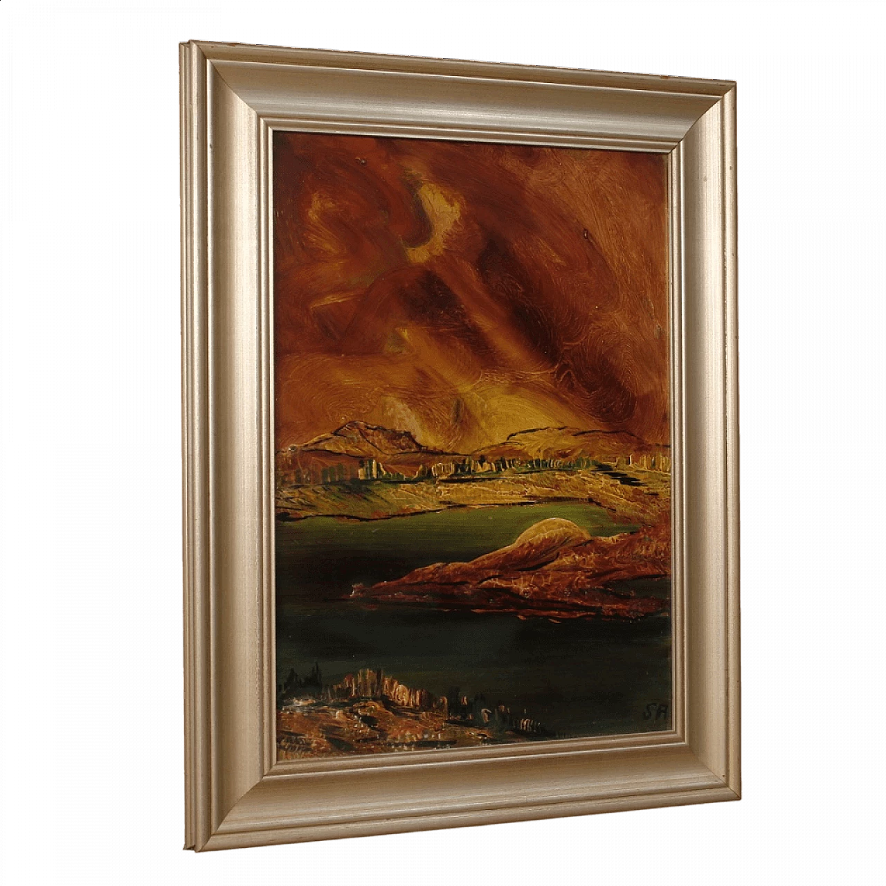 Paesaggio d'acqua, dipinto a tecnica mista su cartoncino 13