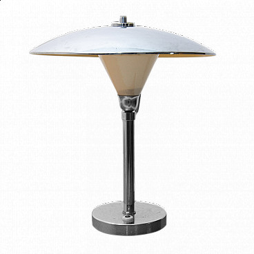 Lampada da tavolo cromata Bauhaus, anni '40