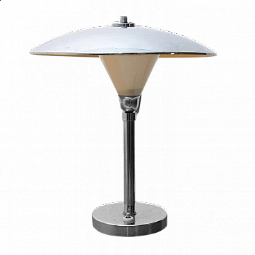 Chrome-plated Bauhaus table lamp, 1940s