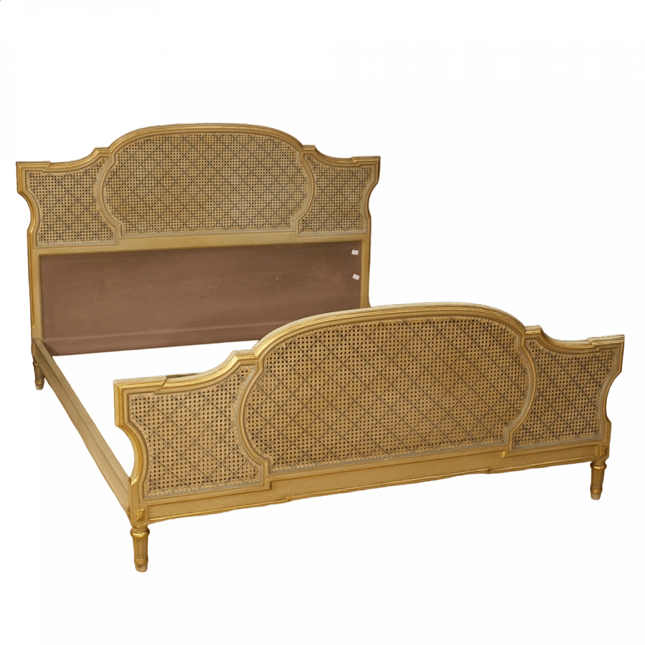 Louis XVI style wood and Vienna straw double bed 13