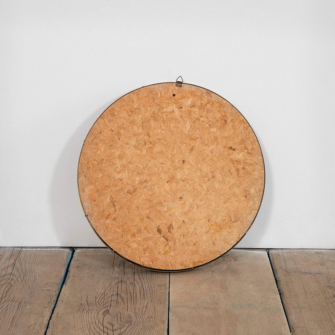 Carved round wall mirror by Cristal Art, 1950s 5