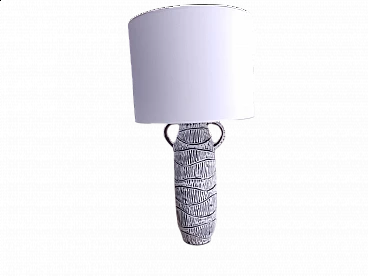 Black and white ceramic table lamp, 1950s