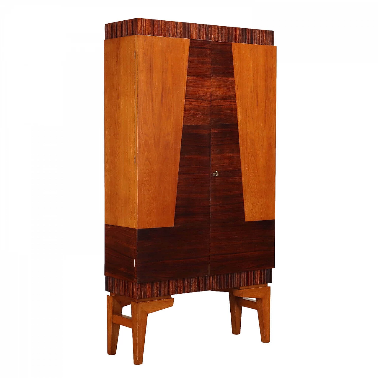 Armadio Art Déco bicolore in legno, anni '50 1