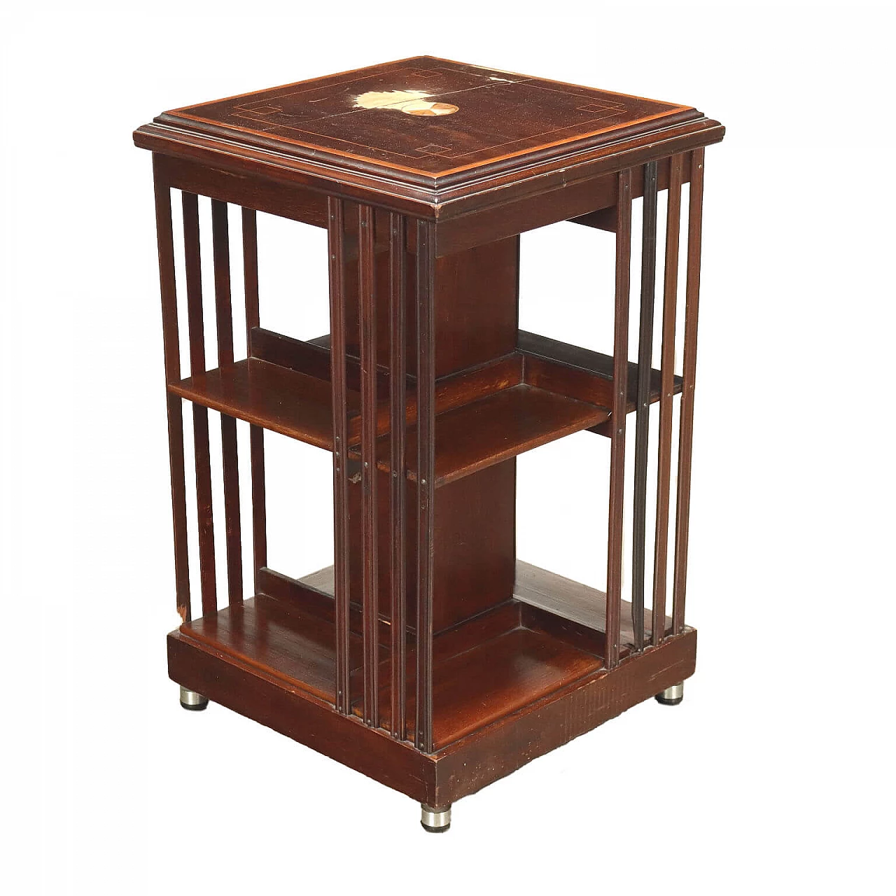 Art Nouveau style mahogany bookcase side table 1
