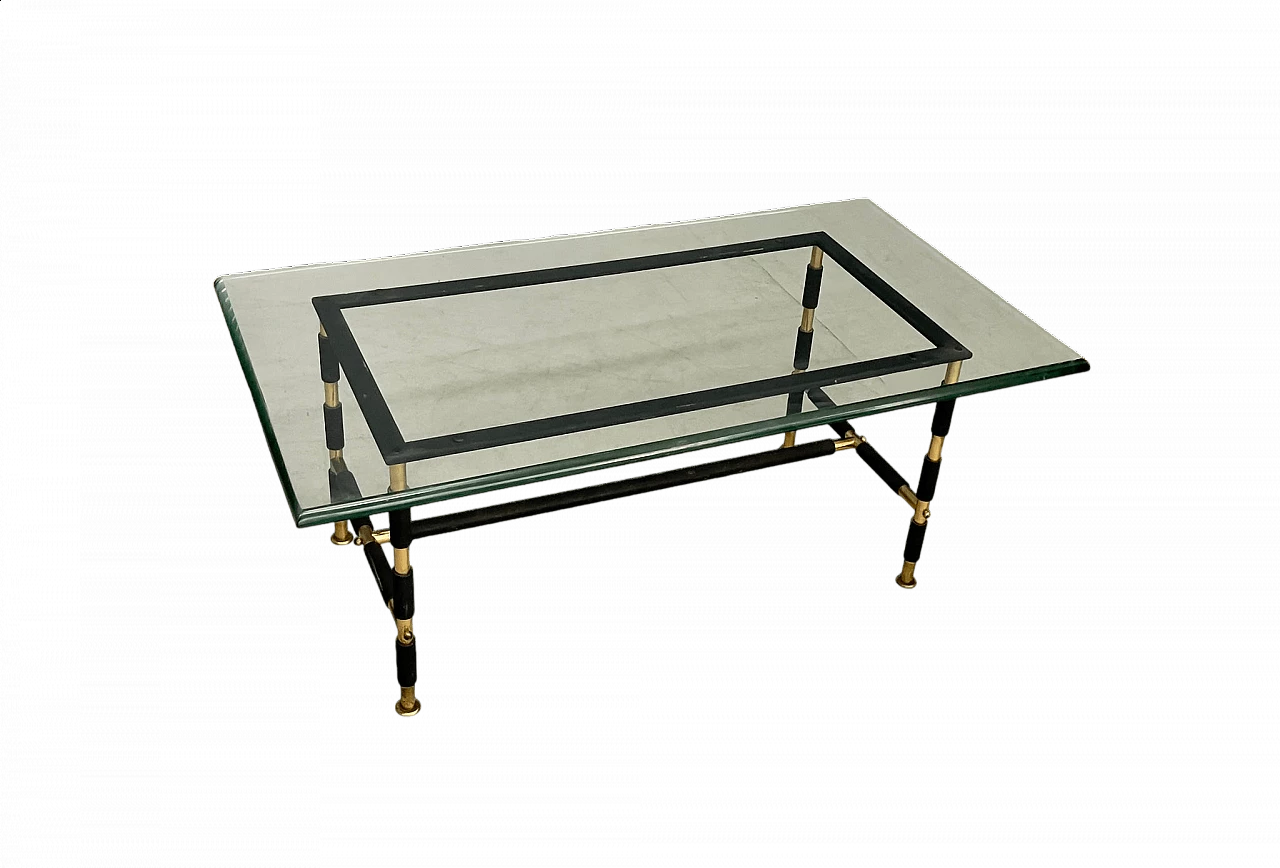 Tavolino in vetro con base in metallo di Max Ingrand per Fontana Arte, anni '50 4