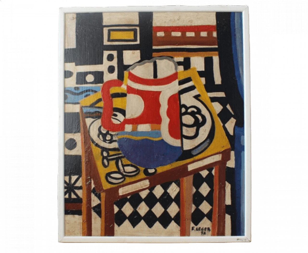 Dipinto cubista da Fernand Léger, olio su tela, anni '40 7