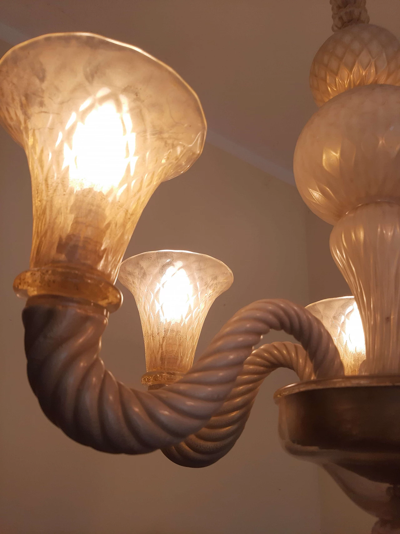 Murano glass chandelier attributed to Carlo Scarpa, 1950s 2