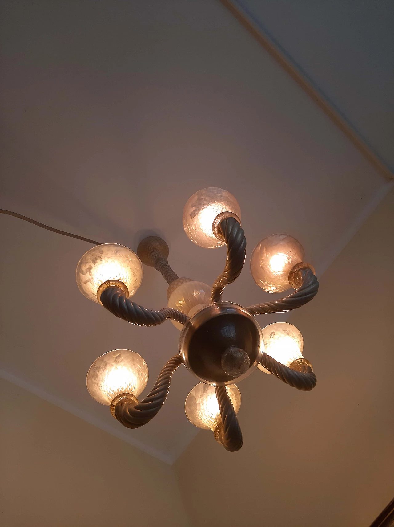 Murano glass chandelier attributed to Carlo Scarpa, 1950s 3