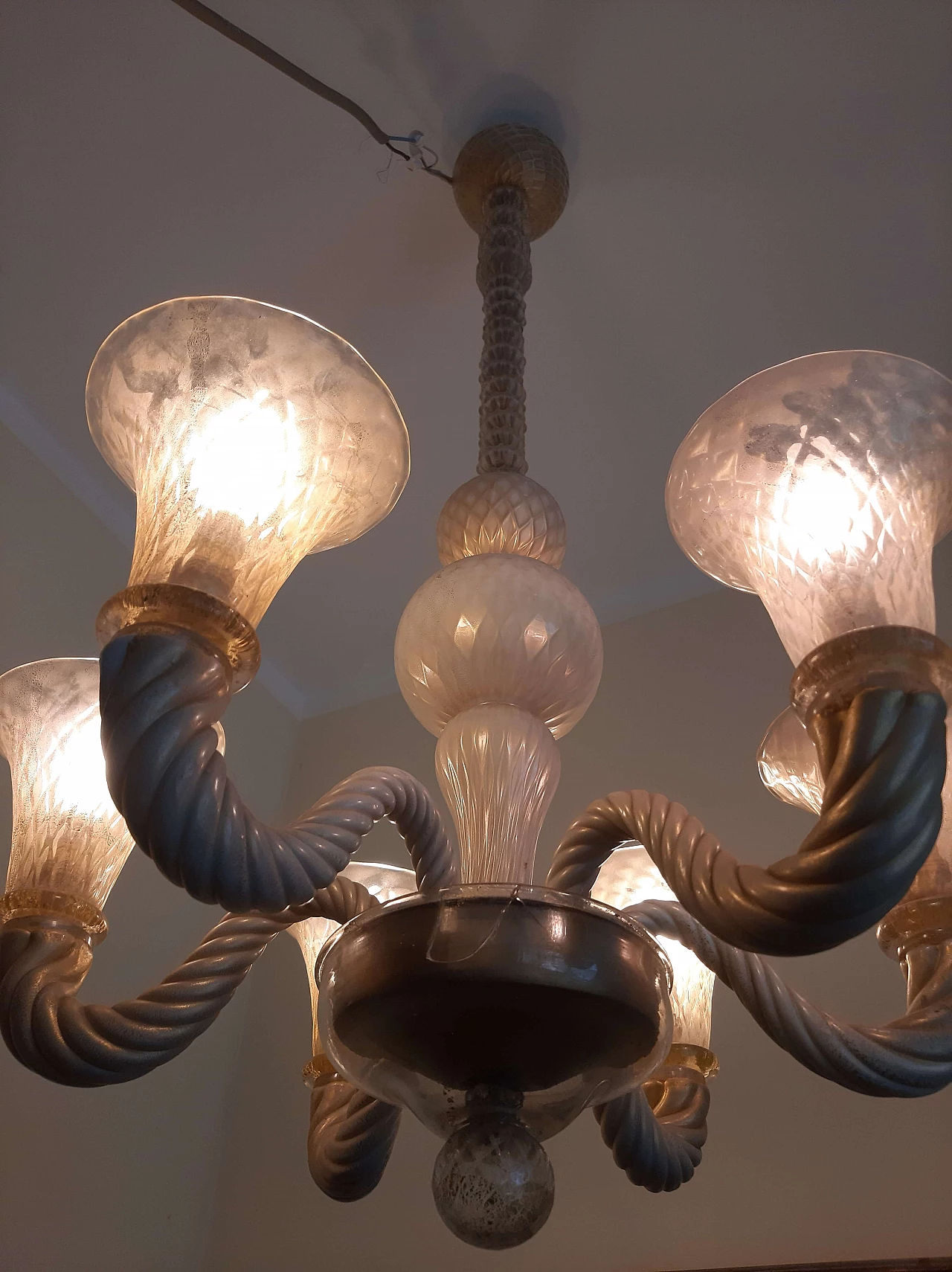 Murano glass chandelier attributed to Carlo Scarpa, 1950s 6