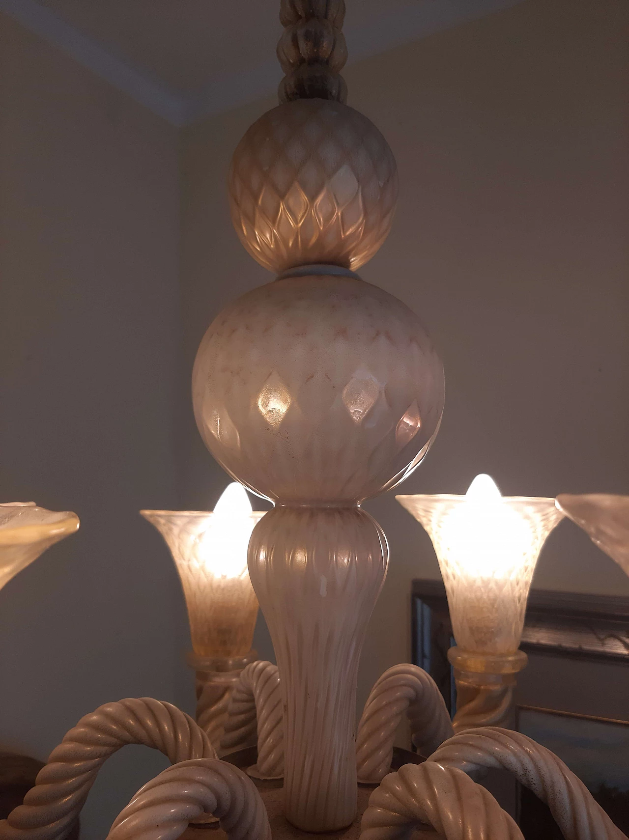 Murano glass chandelier attributed to Carlo Scarpa, 1950s 8